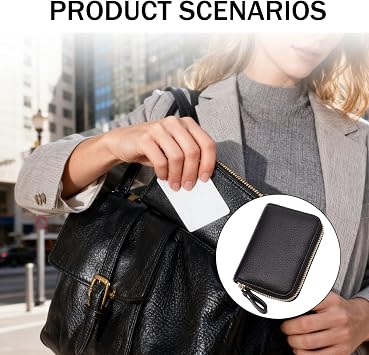 Rfid Blocking Card Holder Wallet, Rfid Wallet Bank Card Protector with 9 Slots and 2 Compartments, Prevent Card Readers, Handheld Devices, Etc. From Stealing Bank Cards (With Four Card Holders)