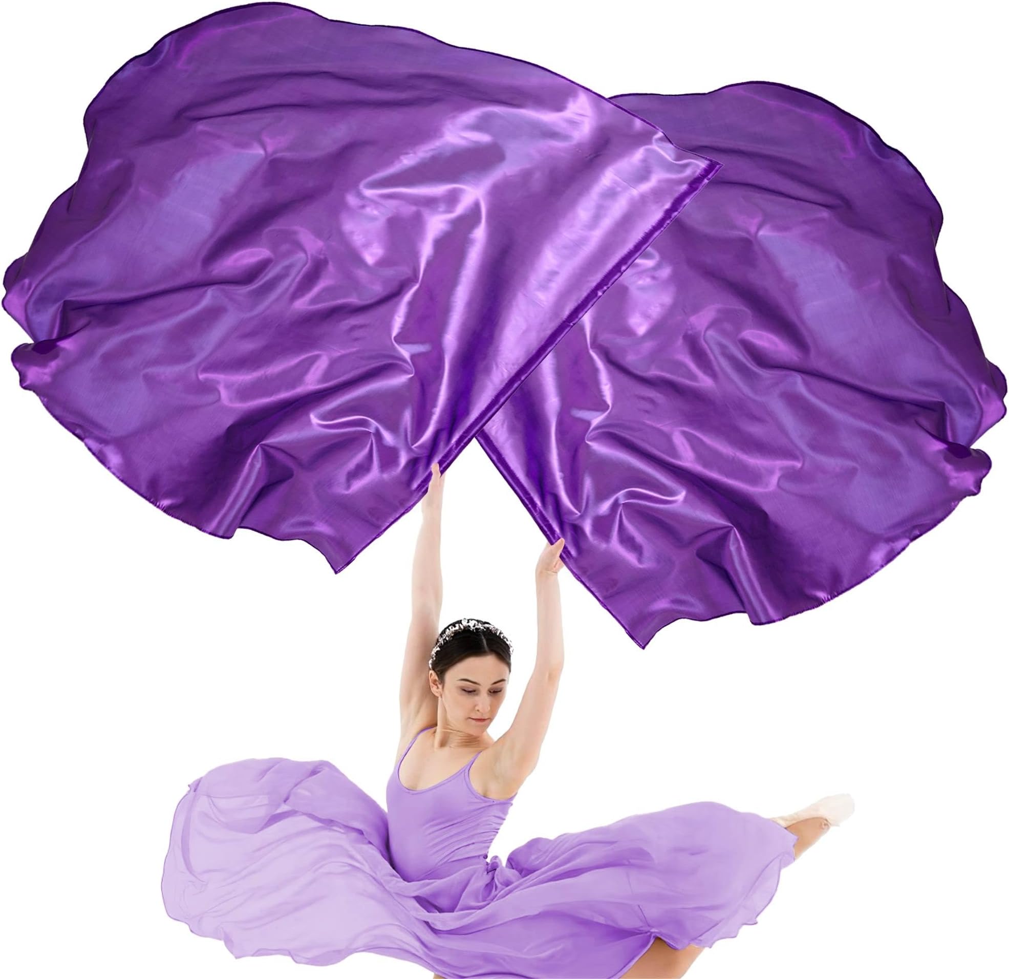 CAMATET 55" Praise Dance Flags 2 Set, Half Circle Worship