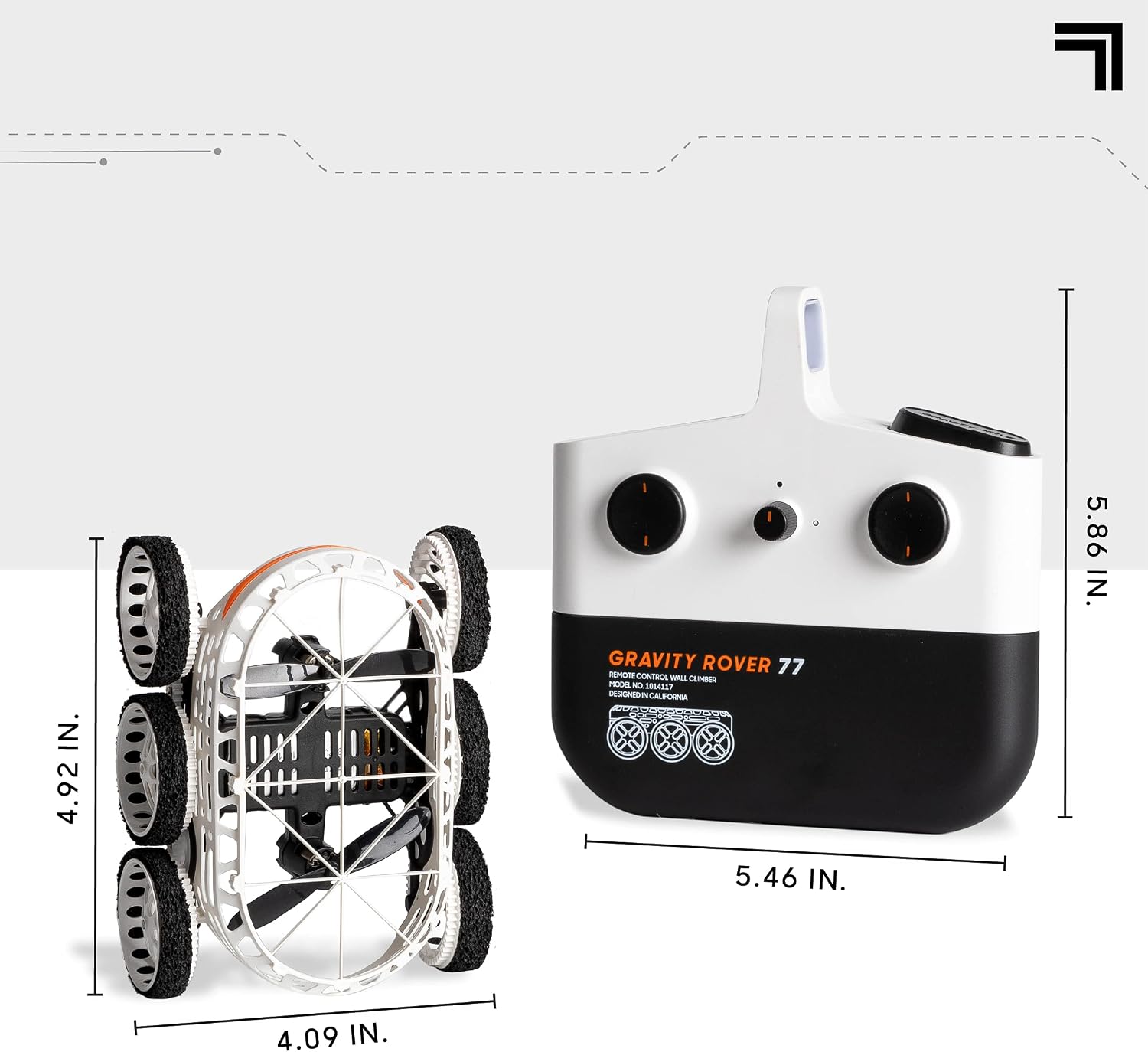 Sharper Image Remote Control Gravity Rover, Antigravity Floor Wall & Ceiling Crawler, Upside Down Driving Wireless RC Car