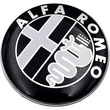 Kit Stemmi Alfa Romeo Neri - Set Di 7 Pezzi Per Modelli Giulietta, Mito, 147, 156, 159, Logo Cromato Su Sfondo Nero - Foto 12