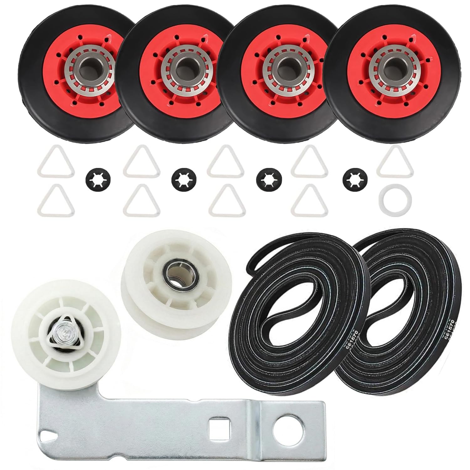 Kit de réparation de sèche-linge Seentech avec rouleau de tambour et courroie compatible