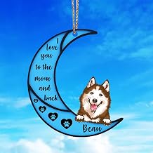 Husky 1 Blue Moon Dog Memorial Ornament - Loss of Dog Sympathy Gift for Dog Lovers, Pet Loss Remembrance Ornament in Memory Chirstmas Ornament, Car Ornament
