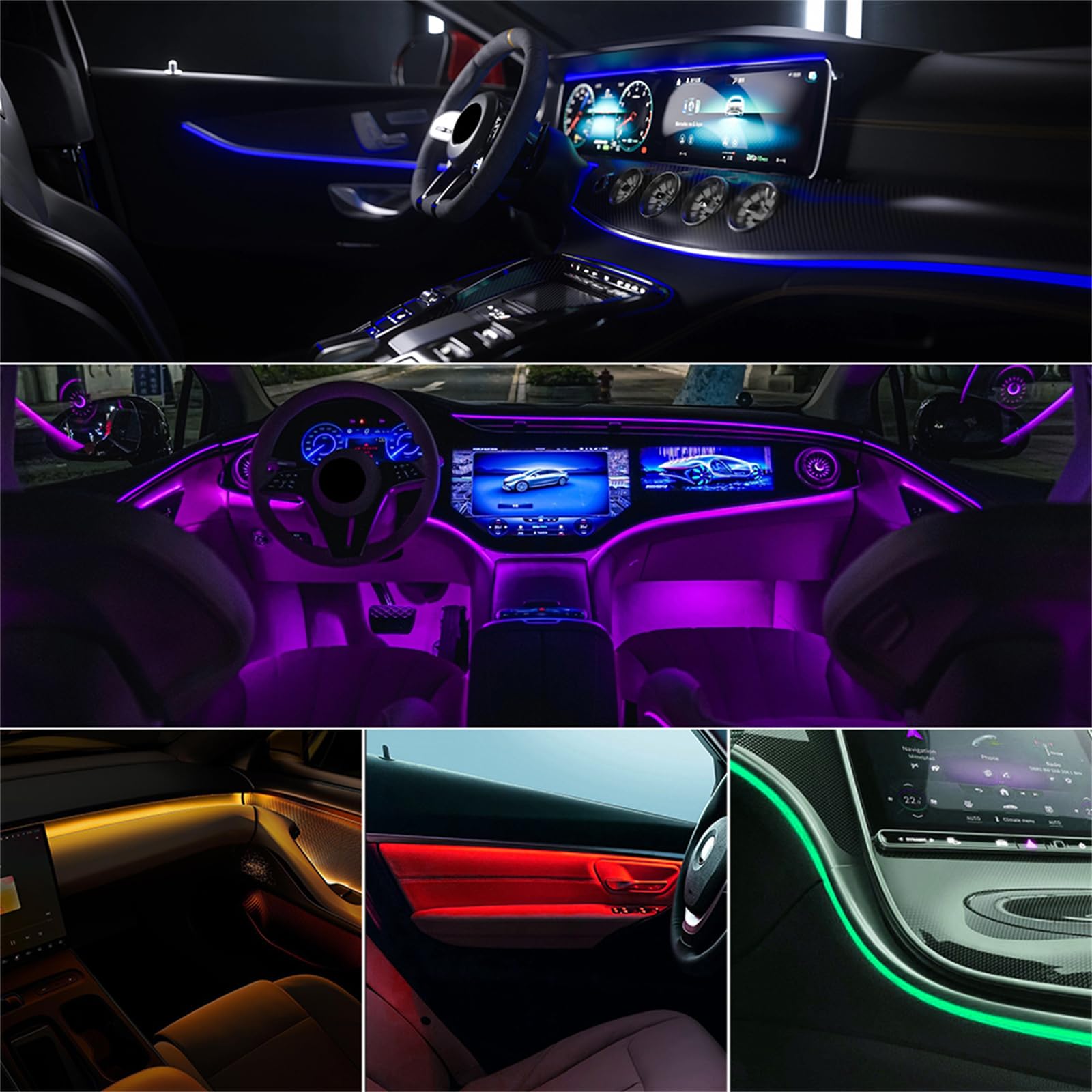 Amazon | 20 in 1車内アンビエントライト、LEDアンビエントRGBライト