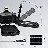 Vista 4 de Solar Shed Light Outdoor Indoor with Remote - 2 Lighting Modes High Brightness Solar Lights, Led Garage Light for Shed, Workshops, Basements, Barns