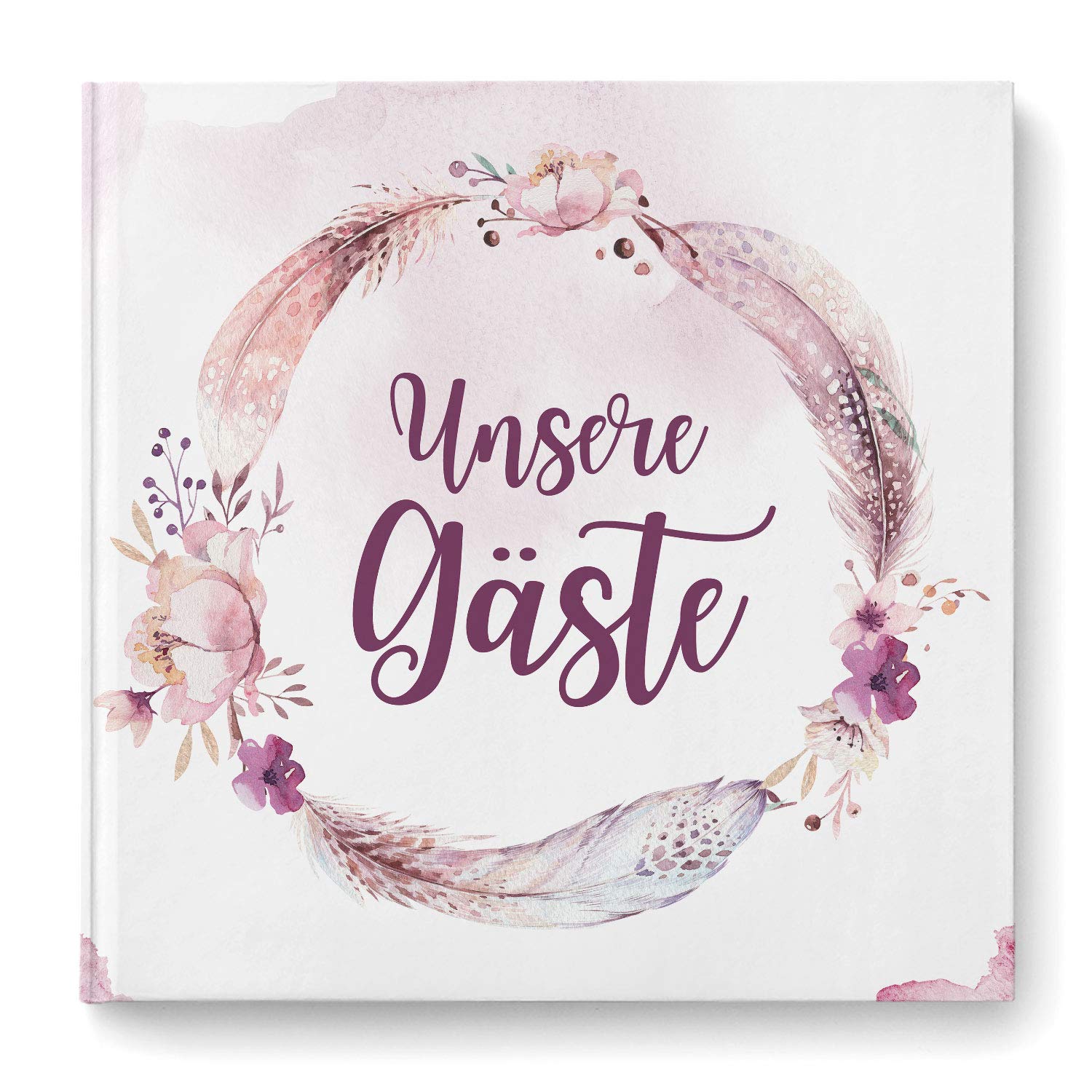 Gästebuch zur Hochzeit mit Fragen - quadratisch - Hochzeitsgästebuch Hochzeitsalbum Hochzeitsbuch (Boho Love)