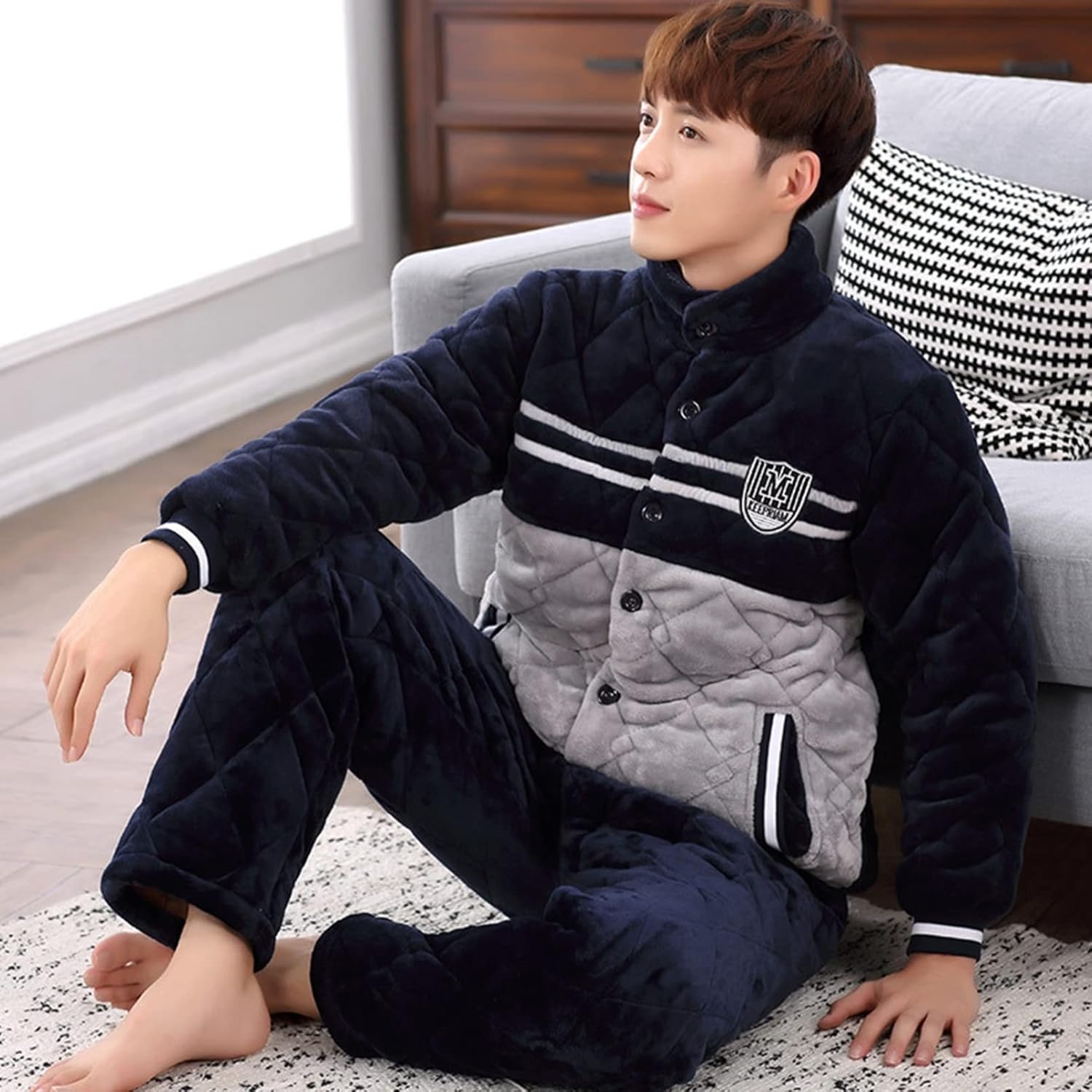 Taopagii] フランネル パジャマ メンズ 長袖 冬向き ルームウェア ガウン 部屋着 寝巻き 上下セット ボトムス 厚手 ガウン メンズ  メンズパジャマ・ルームウェア | 通販・人気ランキング - 価格.com 冬用 ルームウェア 中綿キルト パジャマ メンズ 部屋着 寝巻き カジュアル 上下セット 長袖 ボトムス 厚手 フランネル 寒さ対策