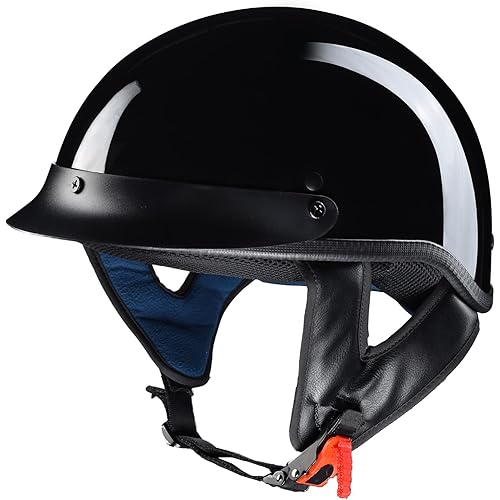 AHR Half Face Motorcycle Helmet DOT Approved Half Helmet for Motorbike Cruiser Chopper, Run-C & Run-D Patriotic Flag