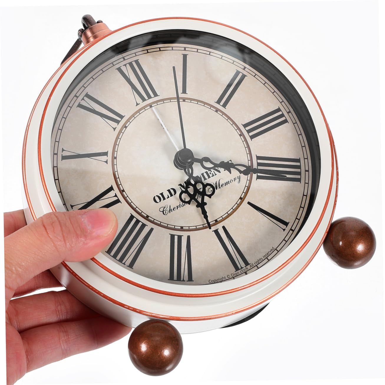 ABOOFAN Vintage Wecker Tischuhr im Retro Stil, 1 Stück Weiß