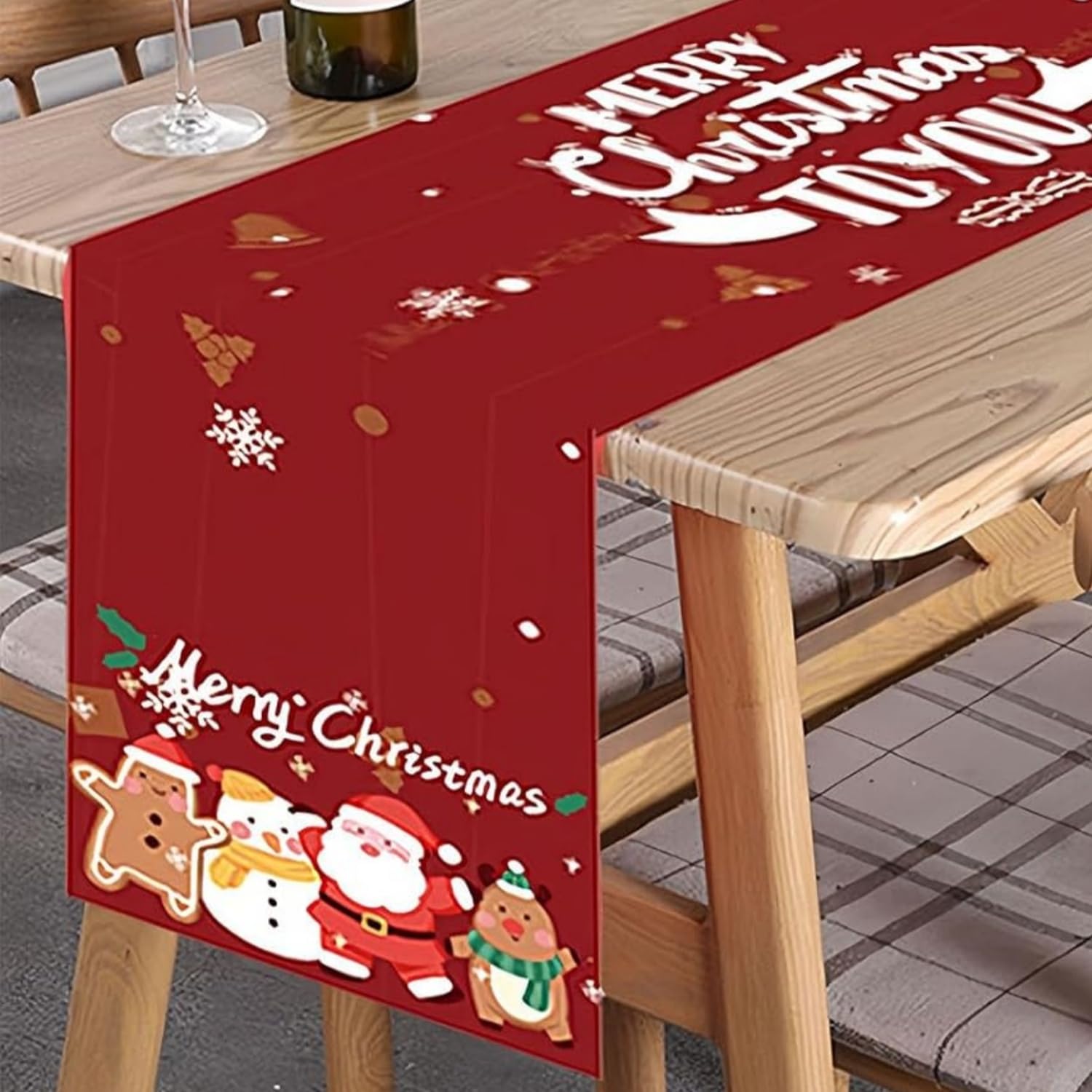 Mumoo Cat Christmas Table Runner 72 Inches x 13 Inches ，Table Baubles Suitable for Christmas, Holiday Parties, Birthday Parties and Other Holiday Decorations (Red)