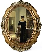 SIKOO 5x7 Oval Vintage Picture Frame Bronze Gold - Antique Resin Tabletop Wall Mount HD Glass Front