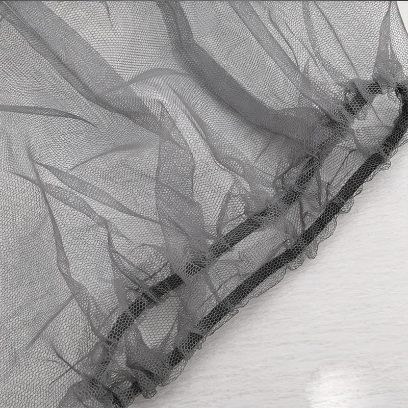 Mosquitera para cabeza con ala - cubierta de malla para insectos ligera y transpirable - sombrero con red ajustable para hombres y mujeres - para actividades al aire libre como senderismo, camping, pesca, jardinería y apicultura - color gris miniatura 4