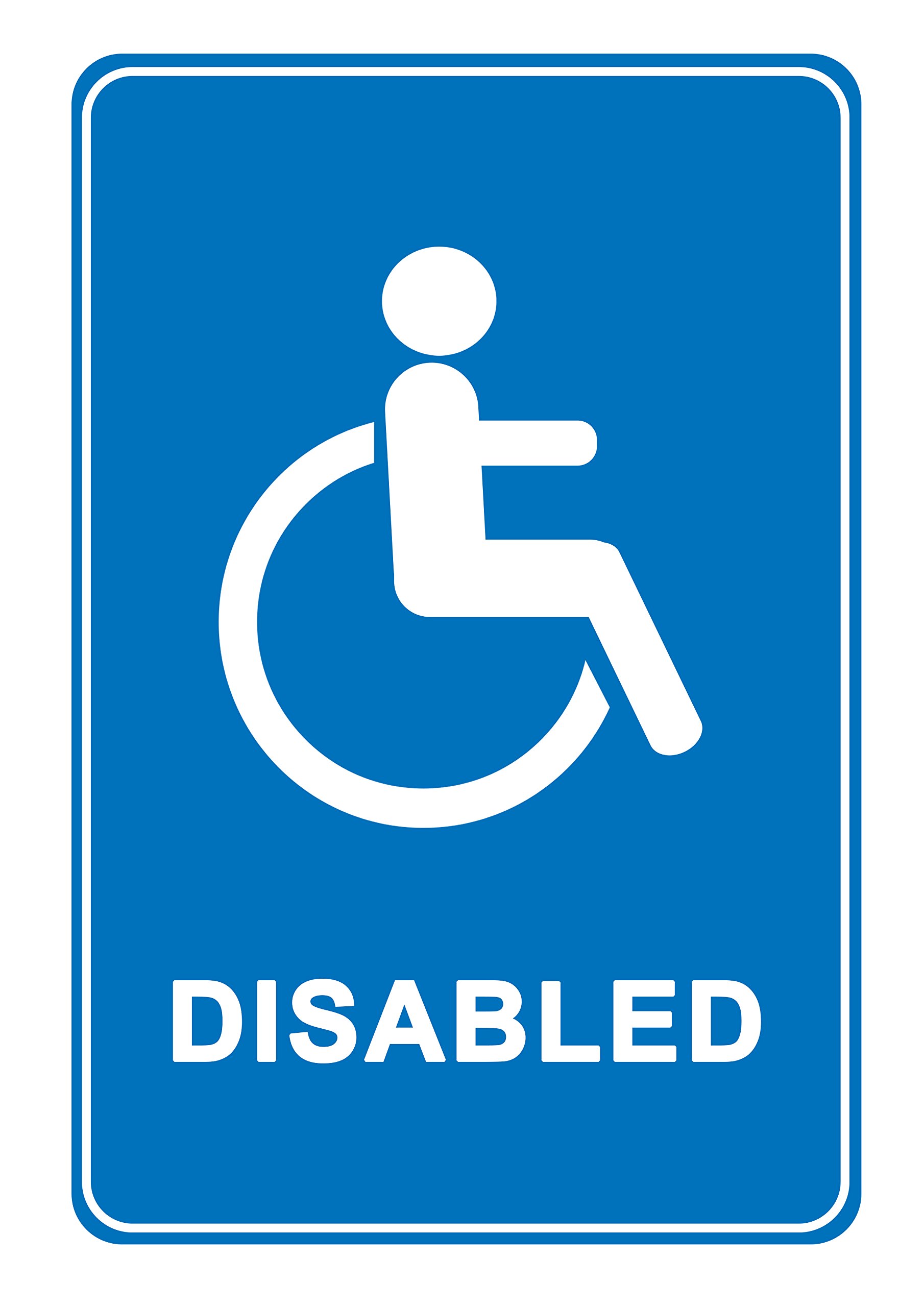 Party Decor Disabled Space, Place Toilet - Information Sign Removable Self Adhesive Label - 100Mm X 148Mm - Pack Of 4