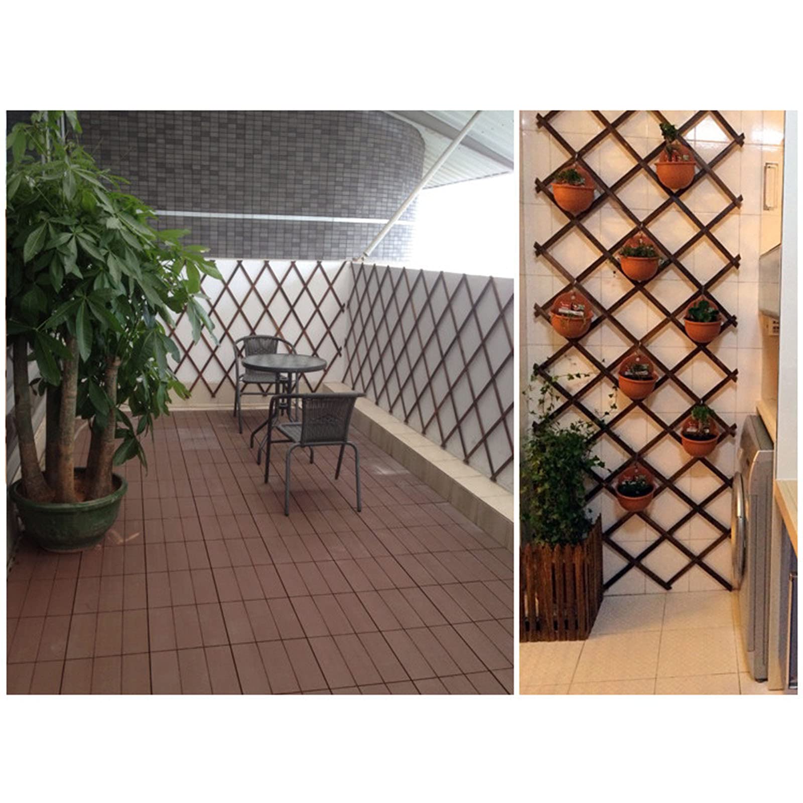 3 enrejados expansibles de madera para jardín, valla plegable al aire libre para plantas, panel decorativo para pared, para hogar y jardín