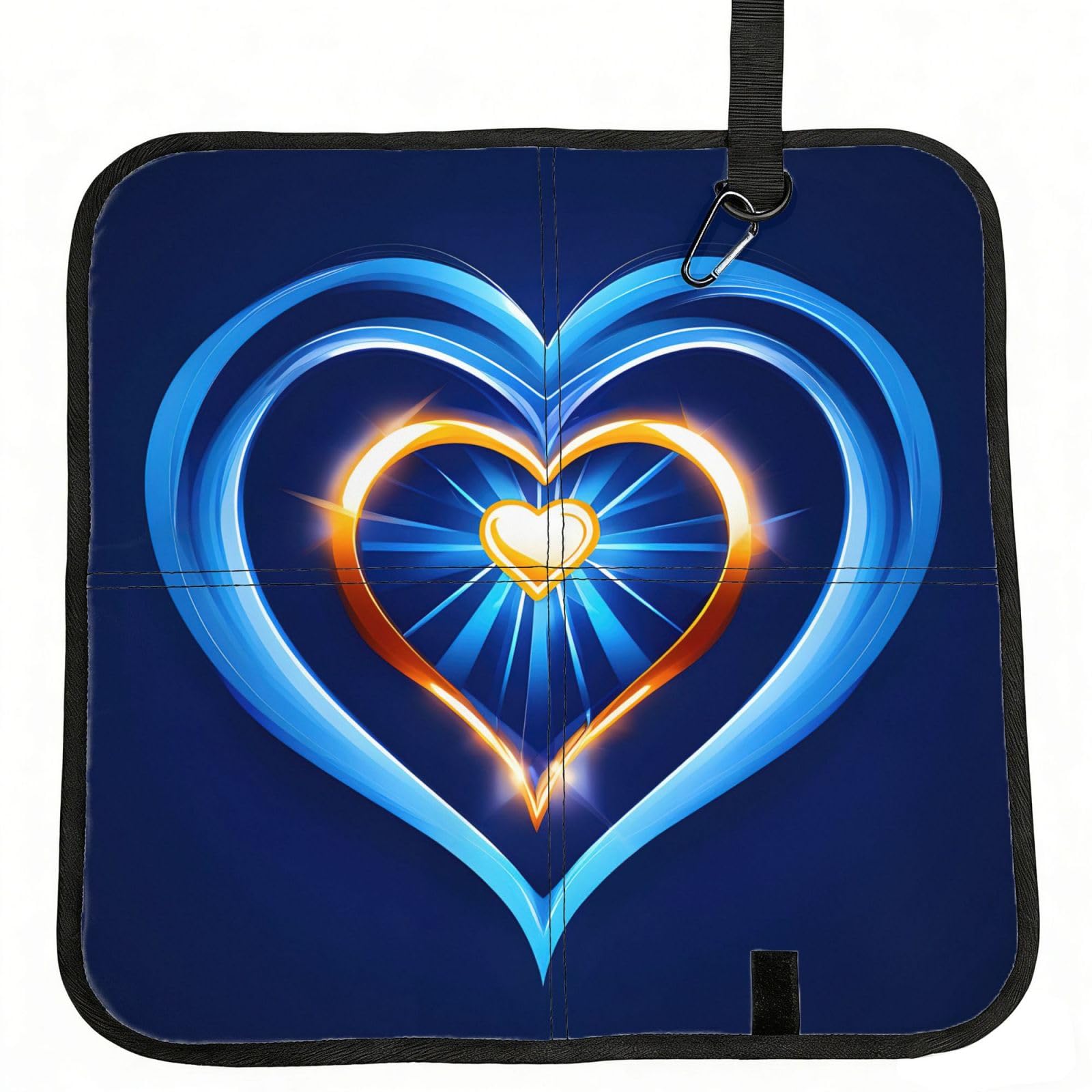 AYYQWE Sky Blue Heart Print Foldable Seat Cushion Portable Chair Pad Office Commuting Picnic Camping Outdoor