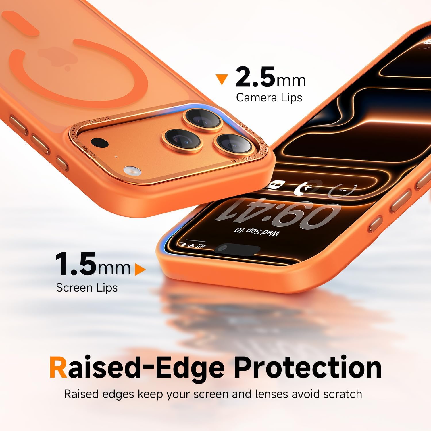 Stronger Magnetic & Shockproof for iPhone 17 Pro Case, Fit for MagSafe, Military-Grade Drop, with Screen Protector & Wrist Strap, Translucent Slim Phone case for iPhone 17 Pro Cover, Cosmic Orange - Image 6