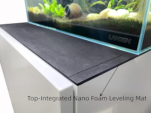Miniatura 5 de LANDEN Aquarium Wooden Stand and Cabinet Tank Fish Reptile Sea Salt WaterTank Stand Nano Foam Leveling Mat Included Wooden Gloss Black and White