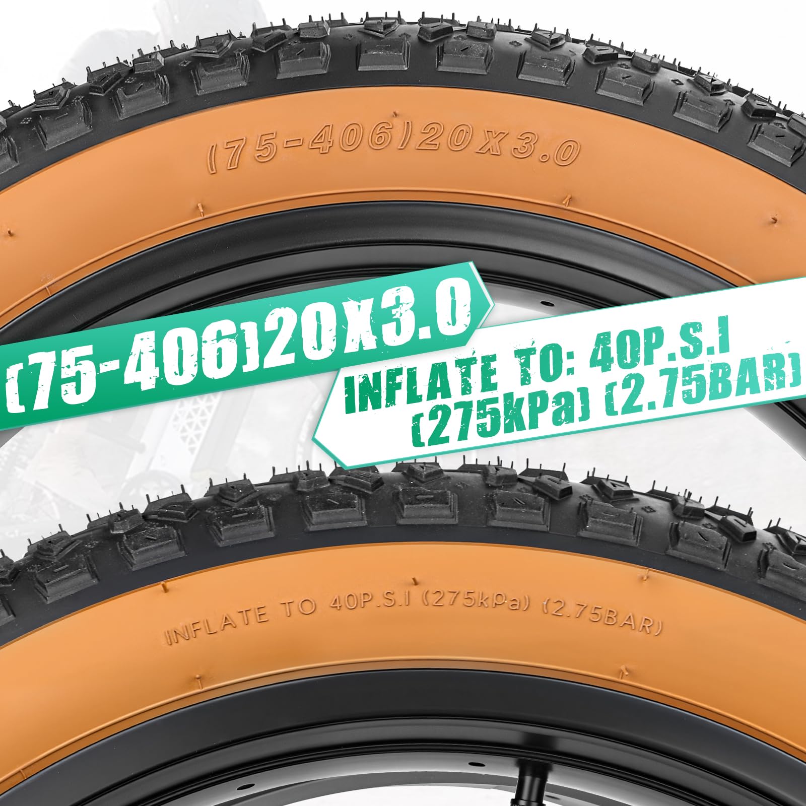 MEGHNA 16/20/26 x 3,0 pollici per bicicletta elettrica compatibile 76-305/76-406/76-559 MTB/Fat Tires/Snow&Electric Bike