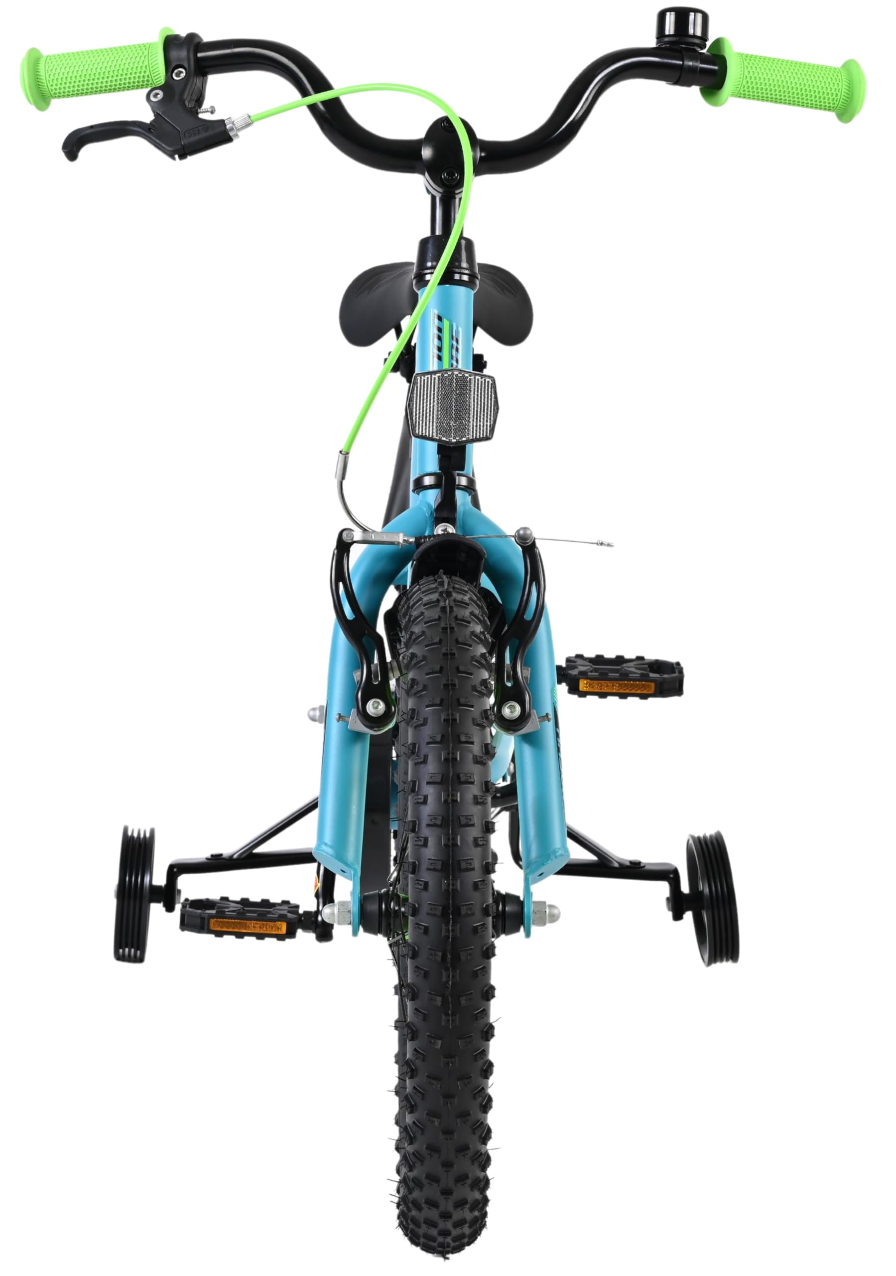 Volare Rocky Kinderfahrrad grün 16 Zoll | 4–6 Jahre | Hand- & Rücktrittbremse | Stützräder | Kettenschutz | Verstellbarer Sattel | Geschenk für Mädchen & Jungen