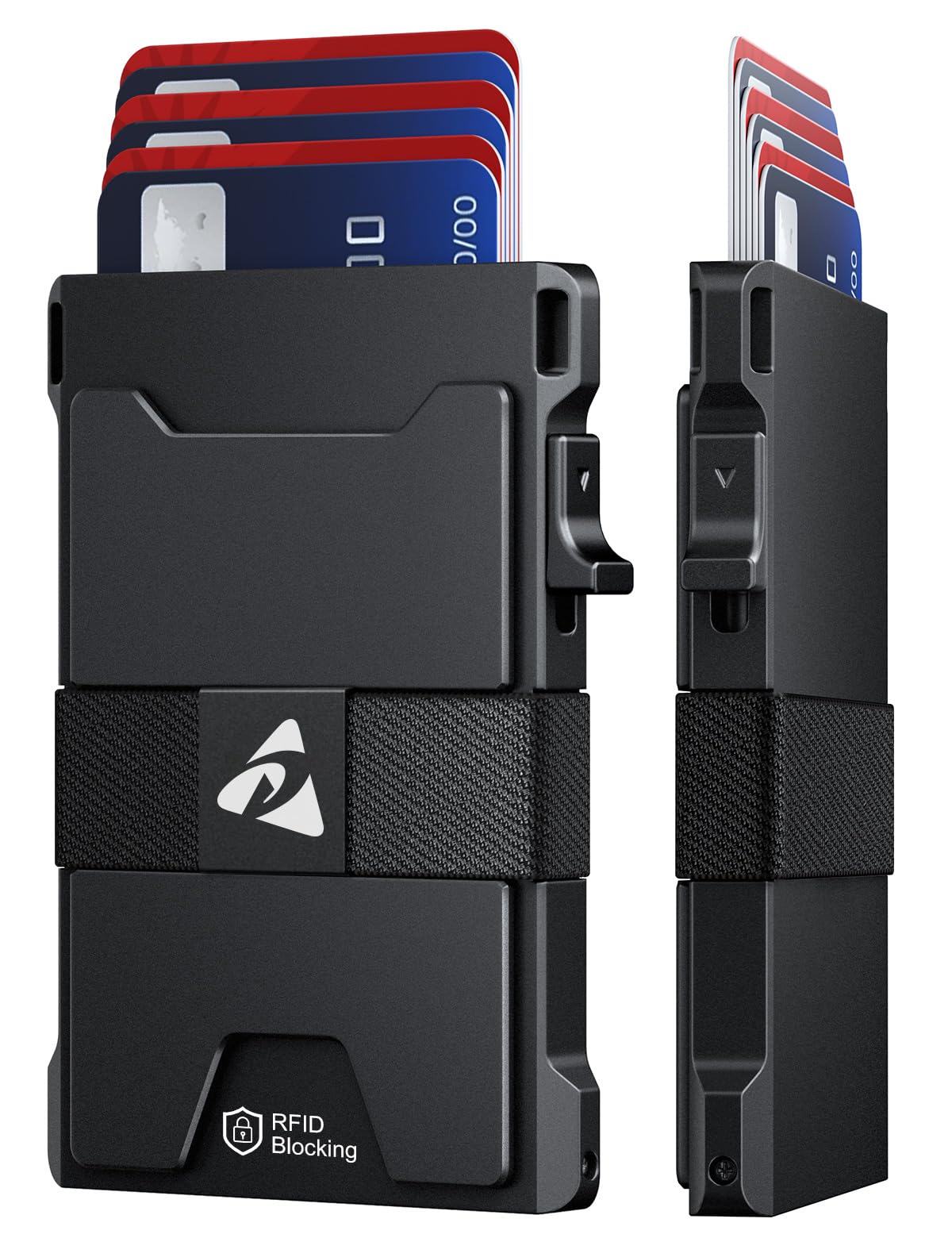 dwnkove Slim Card Holder Wallet for Men, Upgrade Minimalist Metal Pop Up Wallets, Ultra-Thin Design, Smart Wallet for Men, Front Pocket RFID Blocking