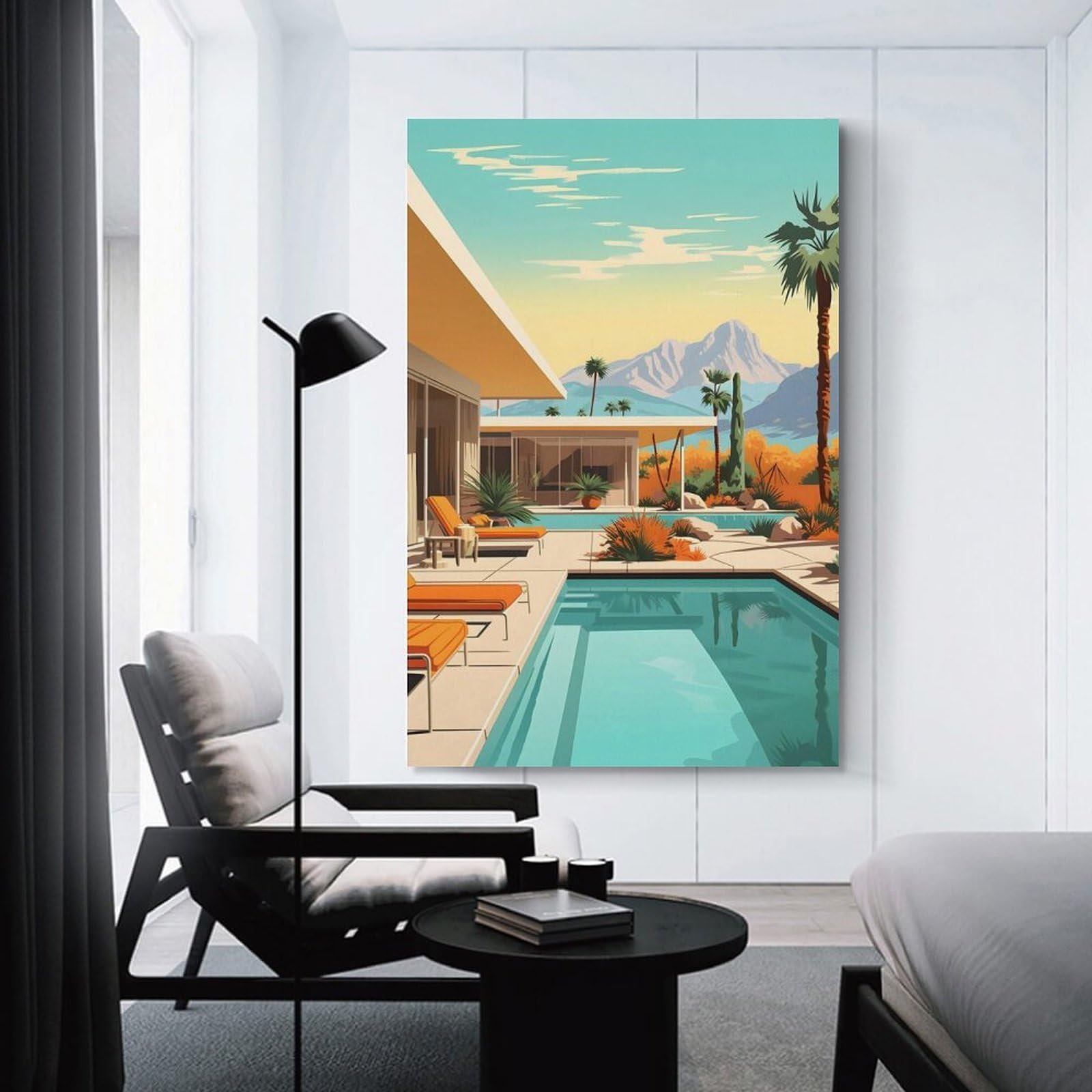 Junmoney Canvas Wall Decor Modern Desert Oasis Home, 20x30inch(50x75cm), for Bedroom, Guest Room Or Reading Nook, Decorative Wall Art for Cosy Rooms
