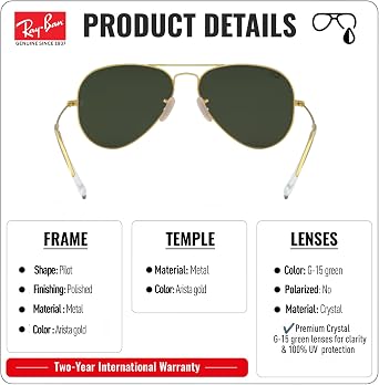Ray-Ban RB3025 AVIATOR | AVIATION COLLECTION Sunglasses with Official Kit