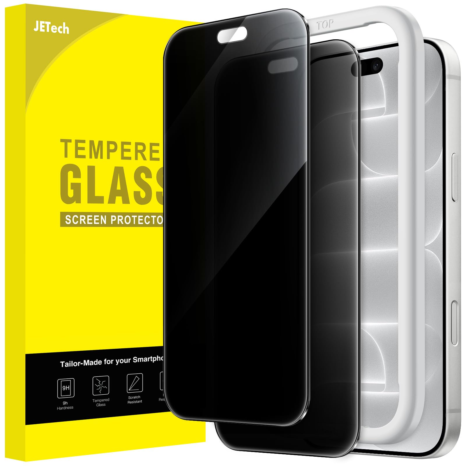JETech Privacy Pellicola Protettiva per iPhone 18 Pro Max, 2 Pezzi | Anti-Spia, 9H+ Vetro Temperato, Installazione Facile, Resistente ai Graffi, Anti-Impronte