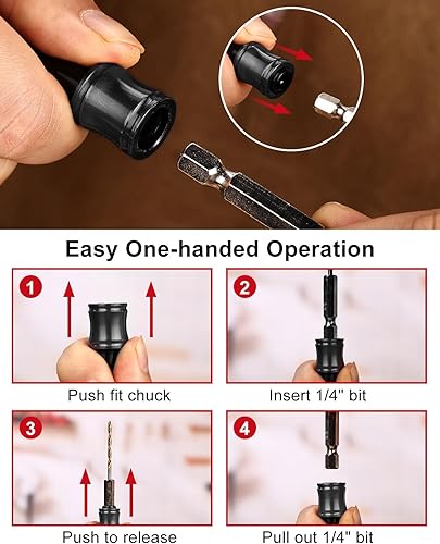 Miniatura 30 de katerk 6 piezas de 1/4 de pulgada con vástago hexagonal de aleación de aluminio para destornillador, ligero, barra de extensión de cambio rápido