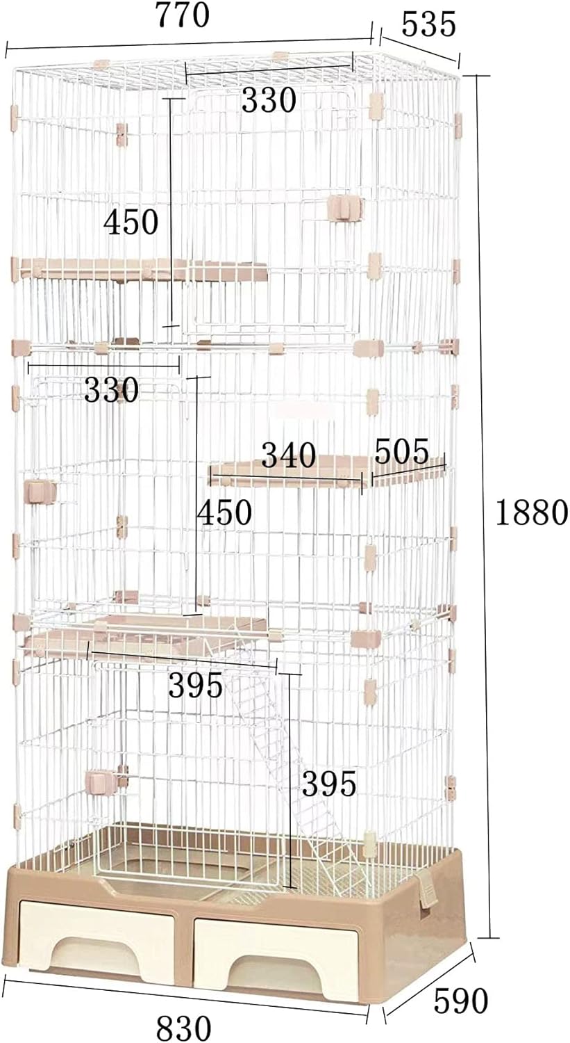 N&S 猫 ケージ キャットケージ トイレ収納型 2段 3段 キャス