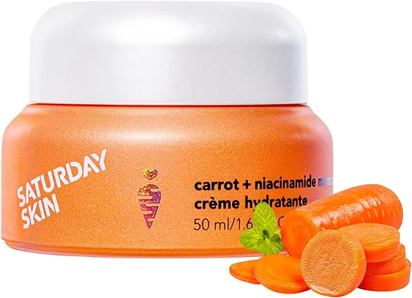 Saturday Skin Face Moisturizing Cream with Carrot, Niacinamide, Ceramides & Centella Asiatica, Peptide, Paraben-Free, Sulfates-Free, Fragrance-Free, Anti Wrinkle Facial Cream(1.61 Ounce)