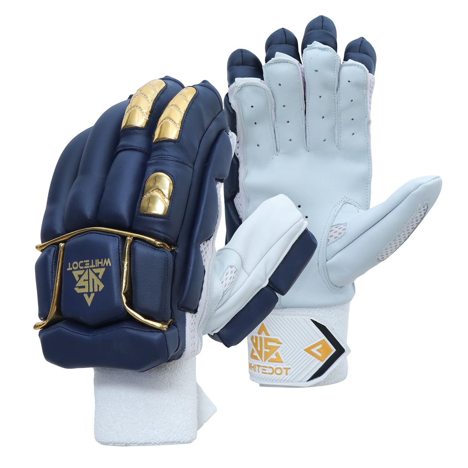 Whitedot Quetzal Lovlon Cricket Batting Gloves, Navy Blue, Suitable for Professional Players (Mens/Adult/Large, Right)-image-42