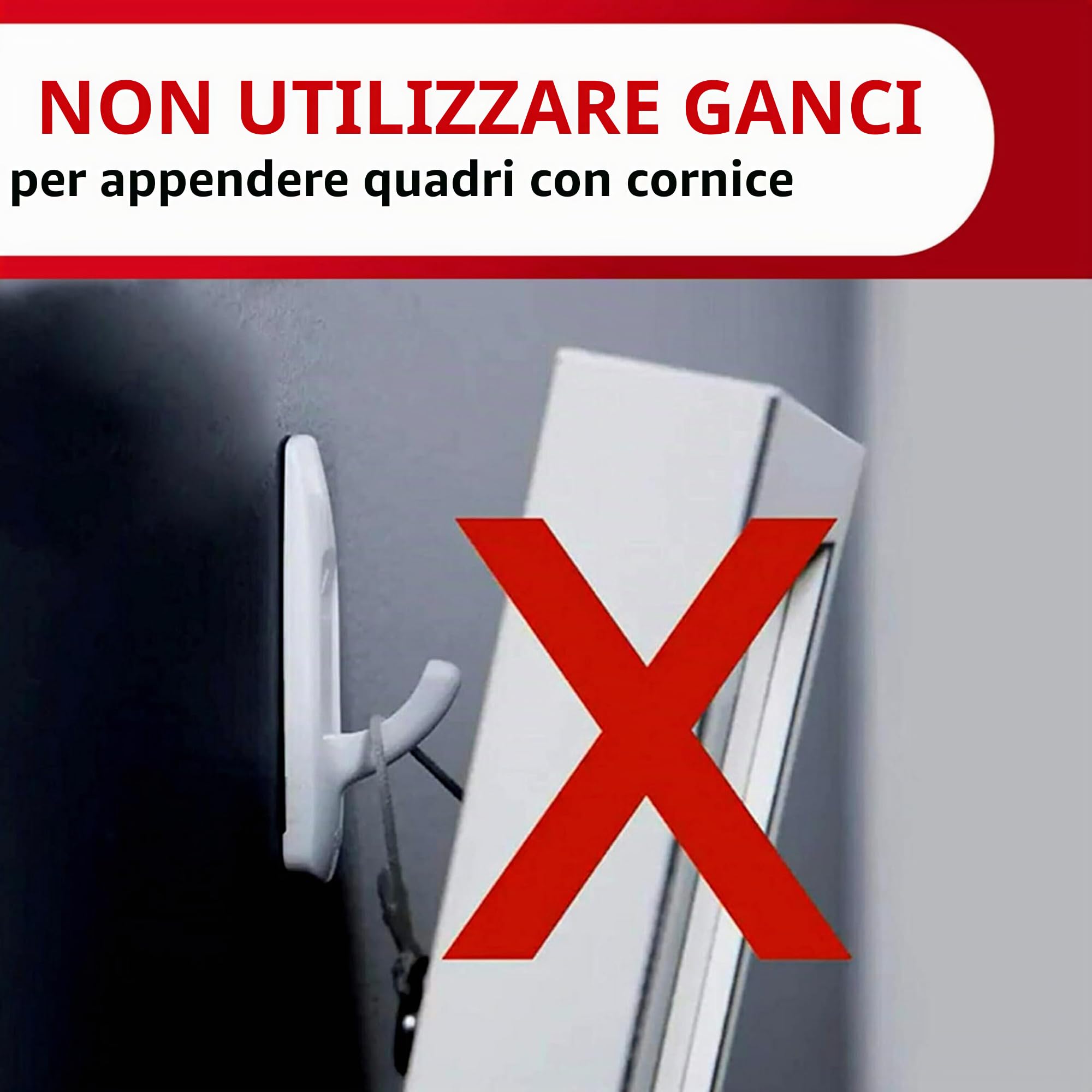 Command Grandi ganci da parete, senza danni, con strisce adesive, senza attrezzi, ganci da parete per appendere decorazioni natalizie, 7 ganci bianchi e 12 strisce
