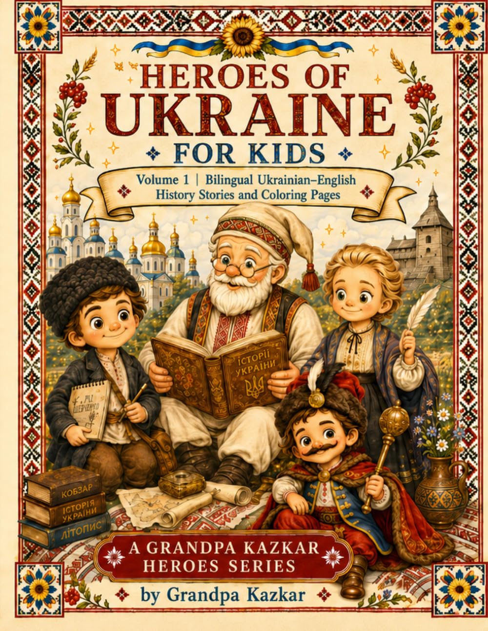Heroes of Ukraine for Kids Vol. 1: Taras Shevchenko, Lesya Ukrainka and Bohdan Khmelnytsky: Inspiring Stories and Coloring Pages About Ukraine’s ... Culture and Values for Children Ages 5–10