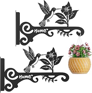 Metal Plant Hooks (2-Pack) - Decorative Wall Hangers with Bird Design fo...