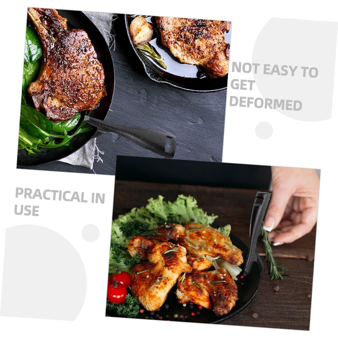 FELTECHELECTR 2Pcs Cast Iron Teppanyaki Clips Bbq Grilling Tools for Plate Handling Ergonomic Design for for Steak and Grilled Meat Preparation