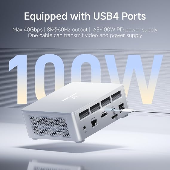 MINIS FORUM UM870 Slim Mini PC AMD Ryzen 7 8745H Mini Computer (8C/16T up to 4.9GHz) 32GB DDR5 RAM and 1TB PCIe 4.0 SSD DP/HDMI 2.1/USB4 4x USB Type A WIFI6E/BT5.2