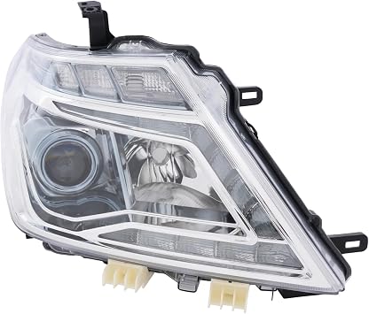 For 2017-2020Nissan Armada LED 6 Pin Headlight Assembly w/LED DRL, Right Passenger Side Headlamps, Black Housing Clear Lens Headlights Replacement Right Passenger Side
