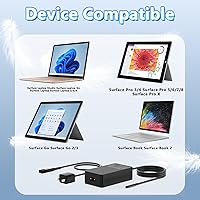 Vista 5 de Cargador para portátil de 65 W compatible con Microsoft Surface Pro 11, 10, 9, 8, 7, 7+, 6, 5, 4, 3, 2, X, laptop 6, 5, 4, 3, 2, 1, tablet Book/Go