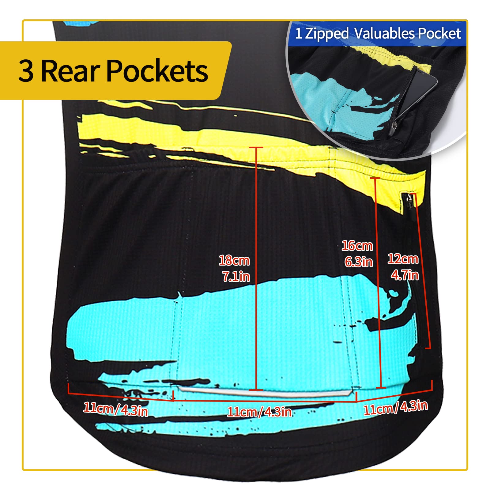 ARSUXEO Maillot Cyclisme Homme Manches Courtes Maillot Vtt Lumineux Vélo T-Shirt Respirant Haut de Cycle ZY84