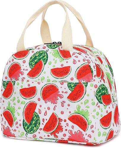 Miniatura 17 de Lonchera para niñas y mujeres, reutilizable, aislada, para la escuela, el trabajo, picnic (lunares)
