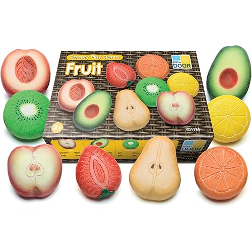 Yellow Door Fruit Sensory Play Stones, Set of 8