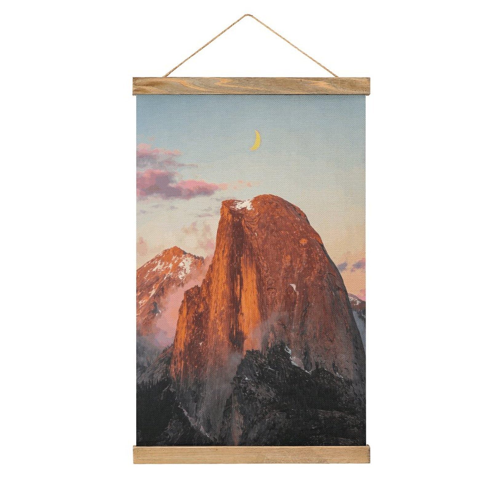 VstaDank Red Rock Carrying The Moon Poster with Wooden Frame Hanger Art Painting Wall Decor Poster Wall Hanging Wooden Frame 13x20 Wood Poster Hanger for Photo Picture Art Canvas Print Artwork