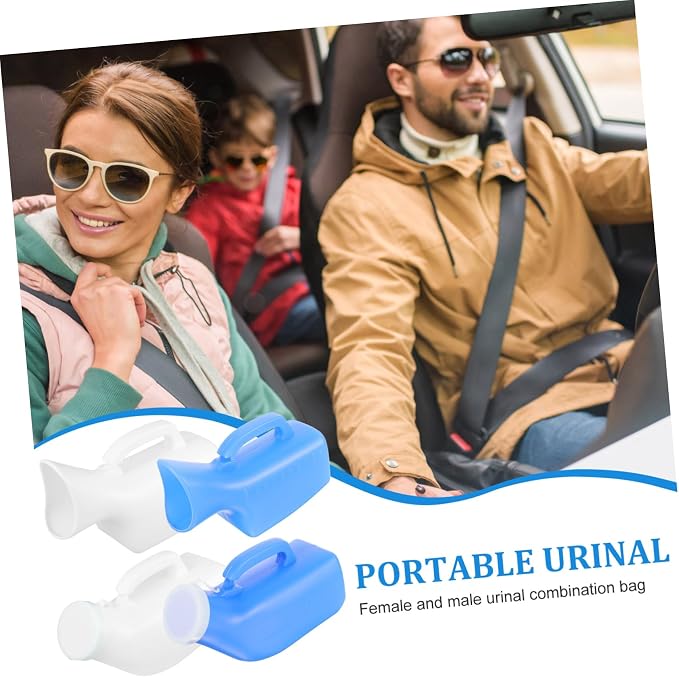 NOLITOY 4 unidades de orinales portátiles para adultos, reutilizables, para viaje y uso doméstico, diseño ergonómico y fácil manejo miniatura 6