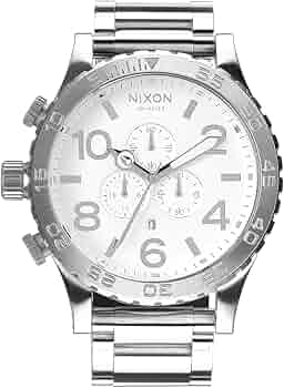 NIXON、ホワイト クロノグラフ 腕時計デカフェイスPeleki様 Amazon.co
