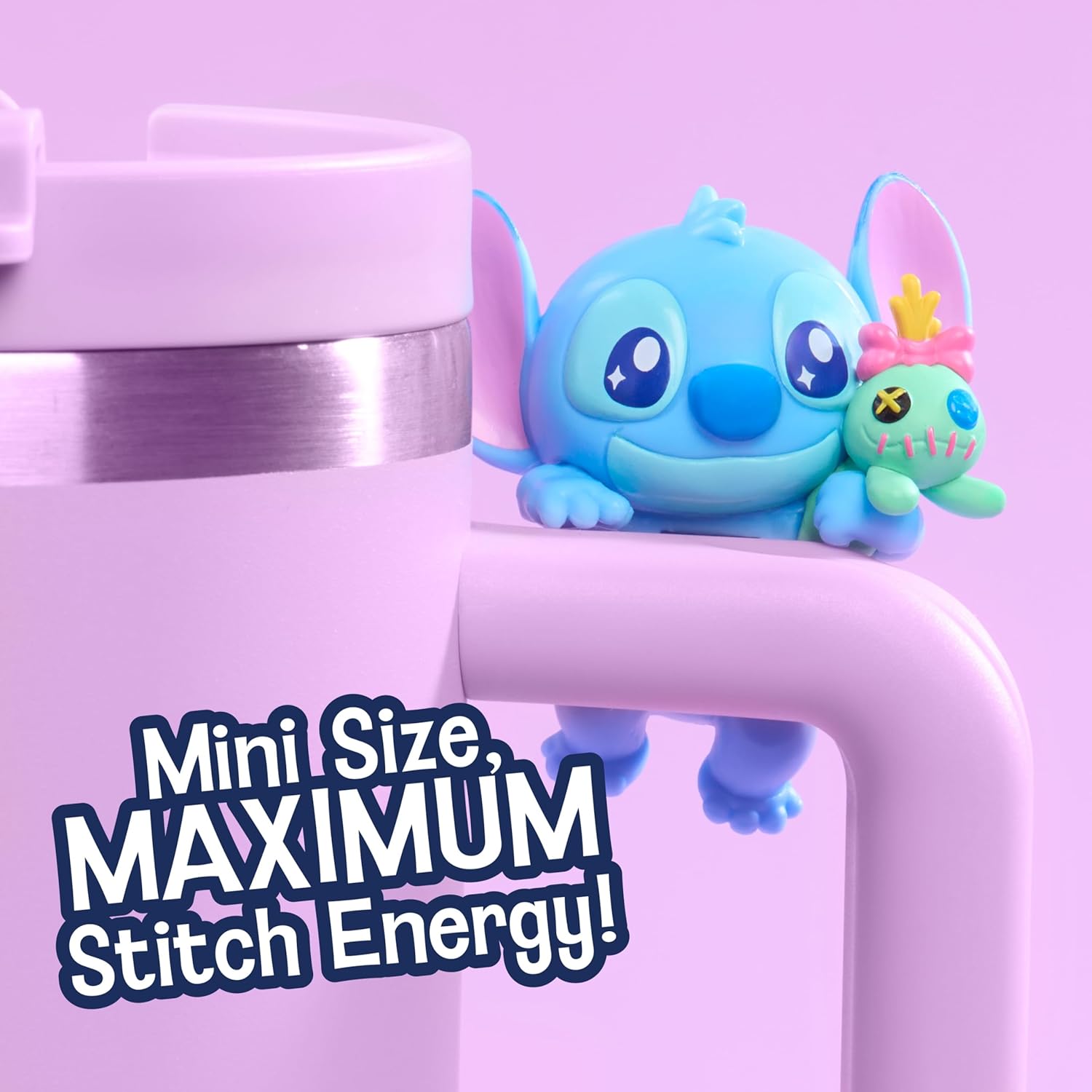 Disney Stitch Attachmeez 2-Pack - Collectible Surprise Mini Figure Blind Box, Hangs Off Books, Phones, Cups & More, UNbox, Attach & Display, for Kids, Fans & Collectors by Just Play