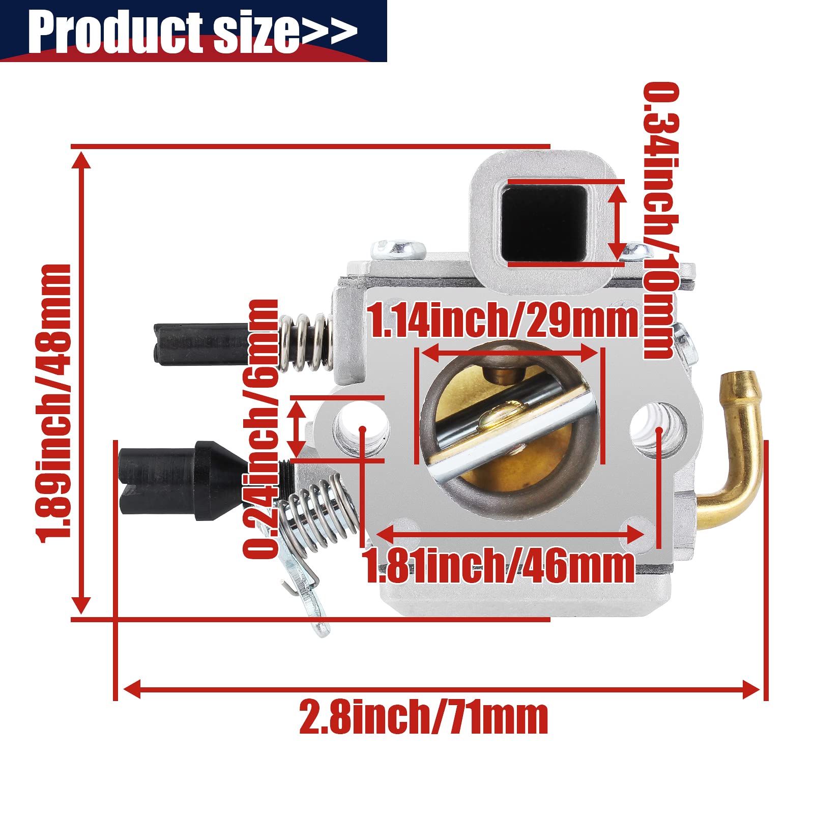 Carburatore Ricambio Per Motoseghe Stihl 034 036 MS340 MS360 - Compatibile Con Zama E Tillotson - Foto 12