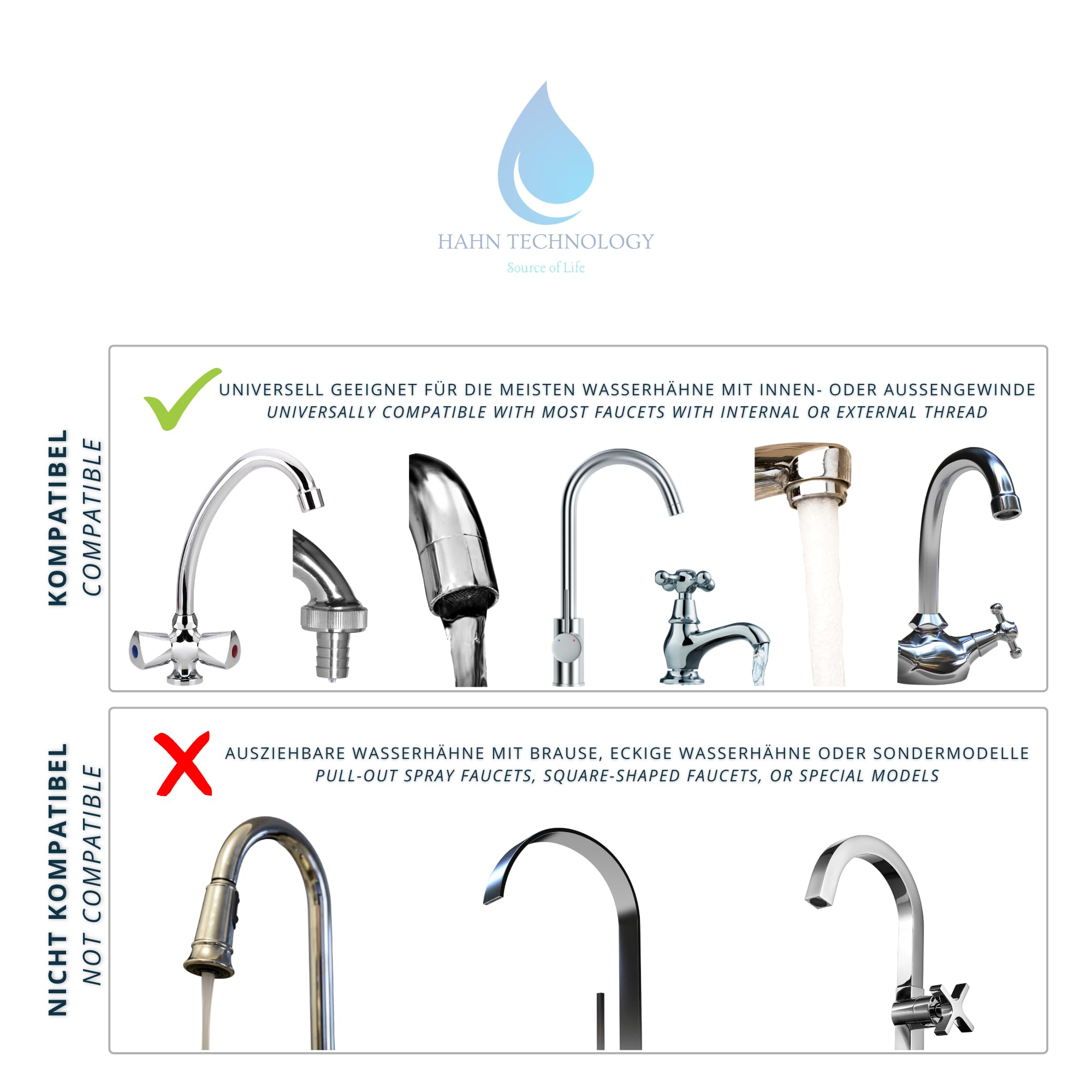 Filtre à eau pour robinet acier inoxydable cartouche charbon actif Plus élimine chlore microplastiques