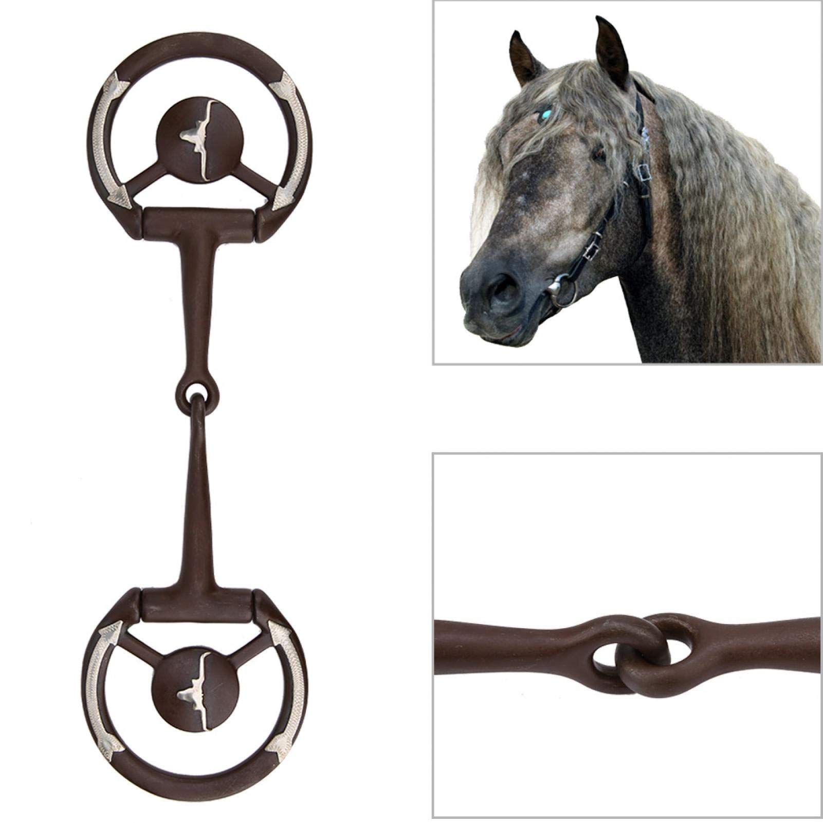 Broca de Boca de Caballo, Broca de Espesor de Acero Inoxidable Rodillo de Broca de Boca Suelta con Incrustaciones de Cobre, Accesorio de Carreras de Caballos