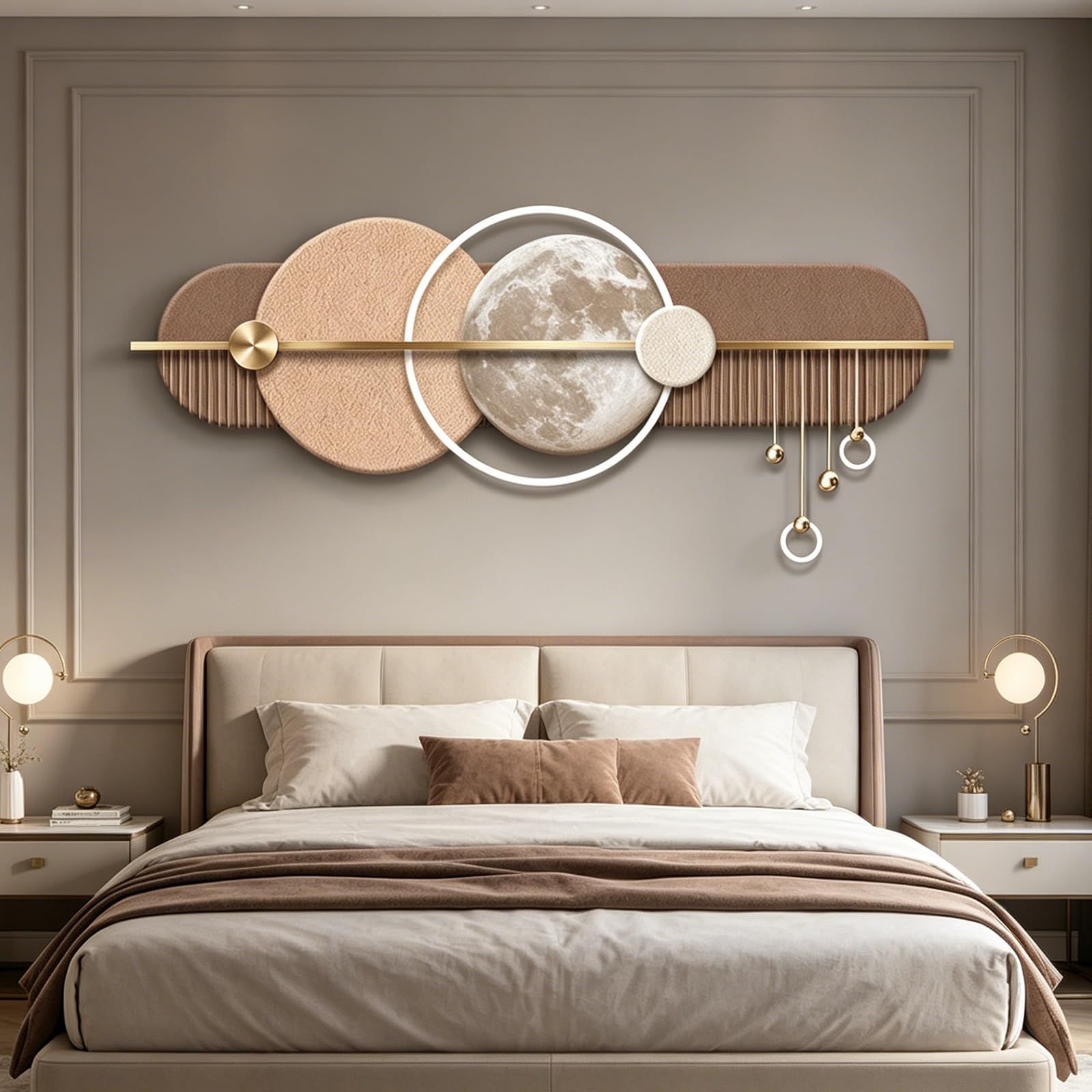 PGZMDTWI 3D Sandstone Wall Art, Modern LED Lighted Sculpture for Living Room Bedroom Decor(A,100 * 43CM 9.4 * 16.9IN)
