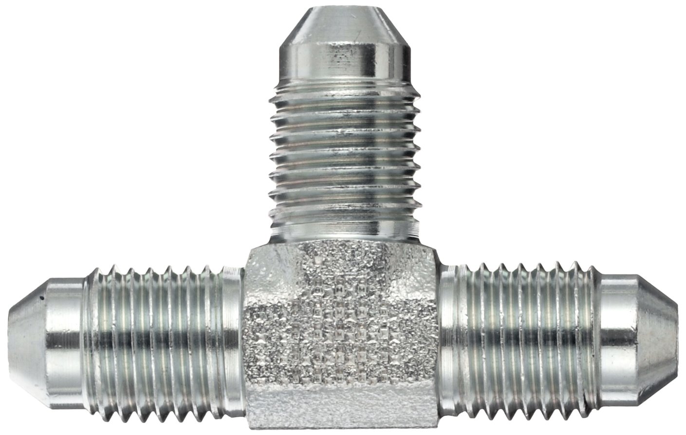 Eaton Aeroquip 2033-4-4S Union Tee, JIC 37 Degree End Types, Carbon Steel, 1/4 JIC(m) End Size, NULL Tube OD