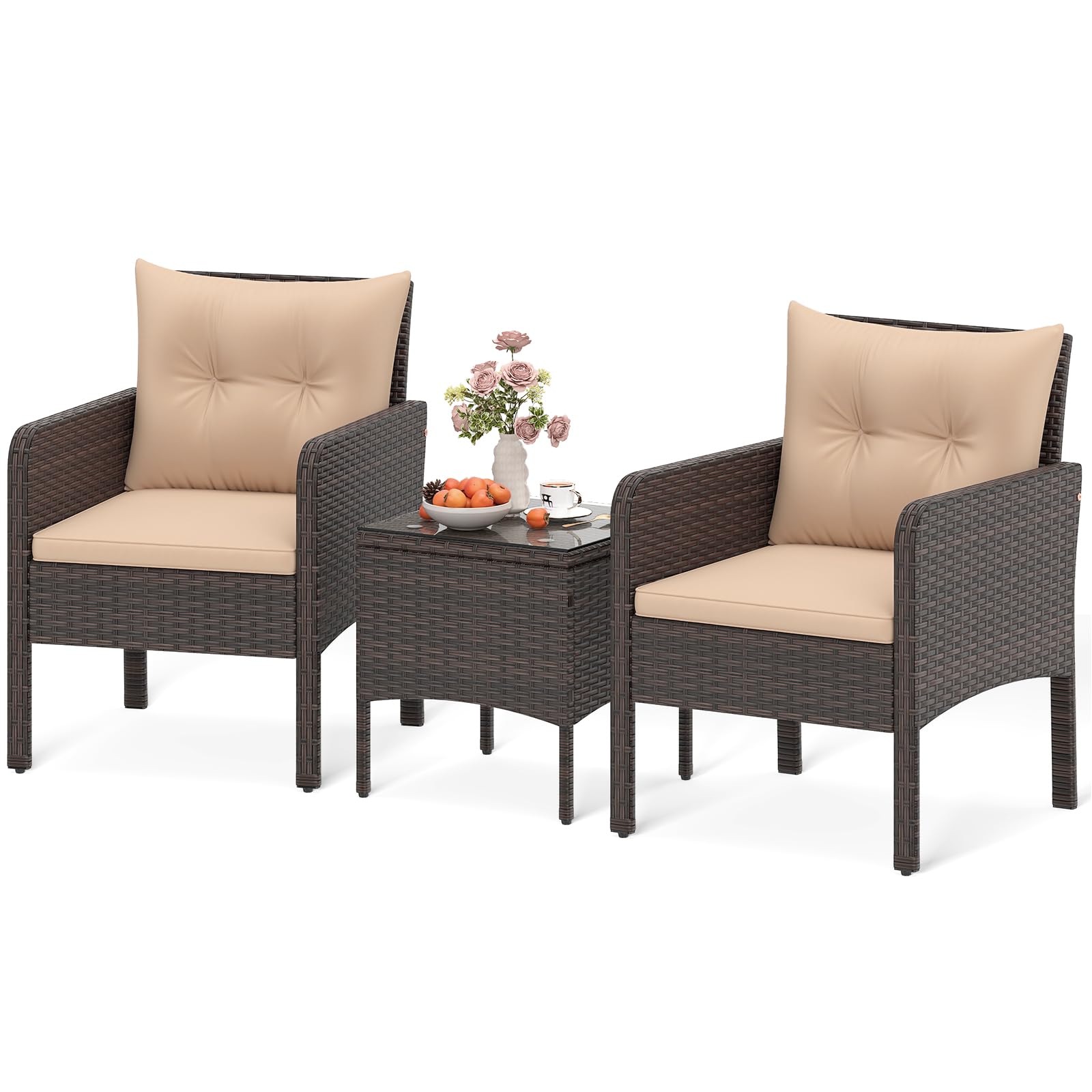 HAPPYGRILL Wicker Set